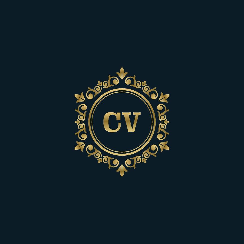 logo lettre cv avec modèle or de luxe. modèle vectoriel de logo d'élégance.