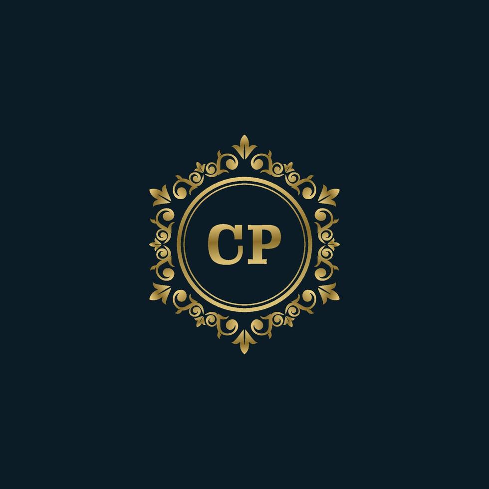 logo lettre cp avec modèle or de luxe. modèle vectoriel de logo d'élégance.