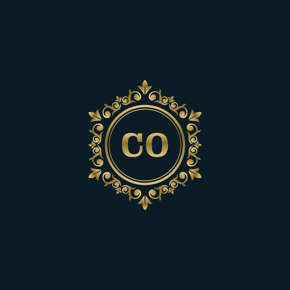 logo lettre co avec modèle or de luxe. modèle vectoriel de logo d'élégance.