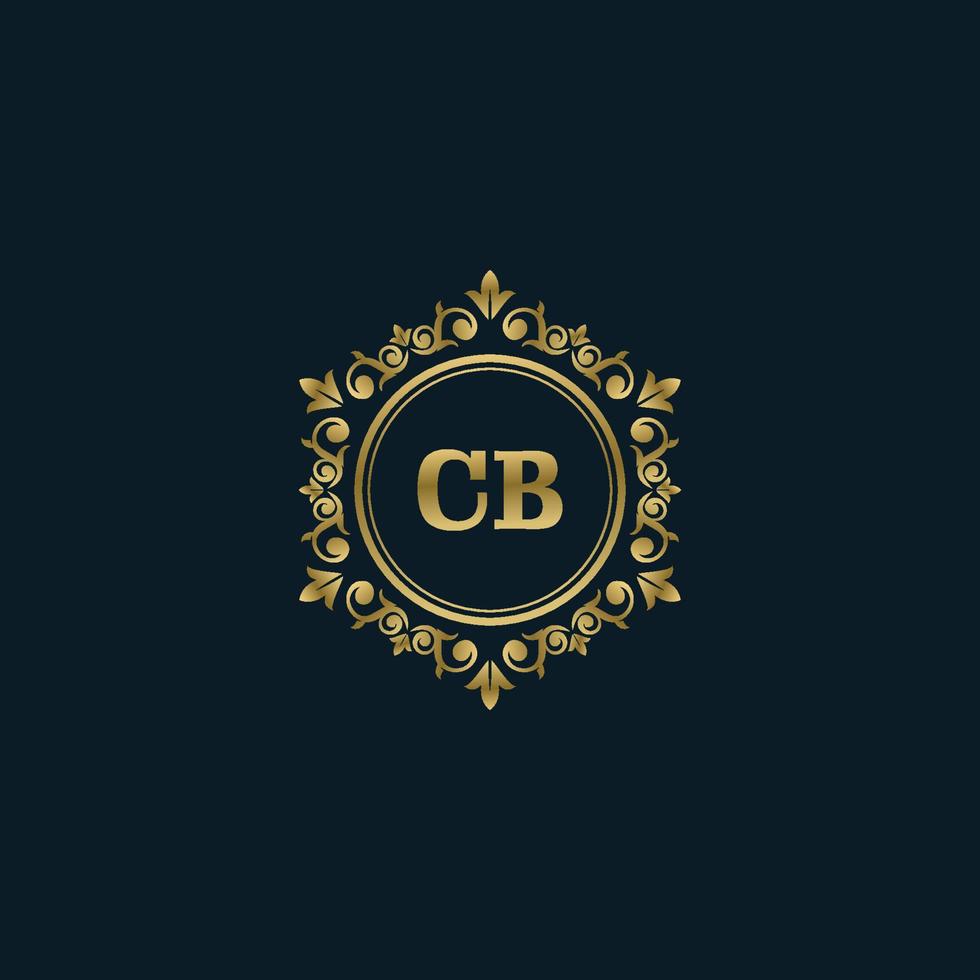 logo lettre cb avec modèle or de luxe. modèle vectoriel de logo d'élégance.