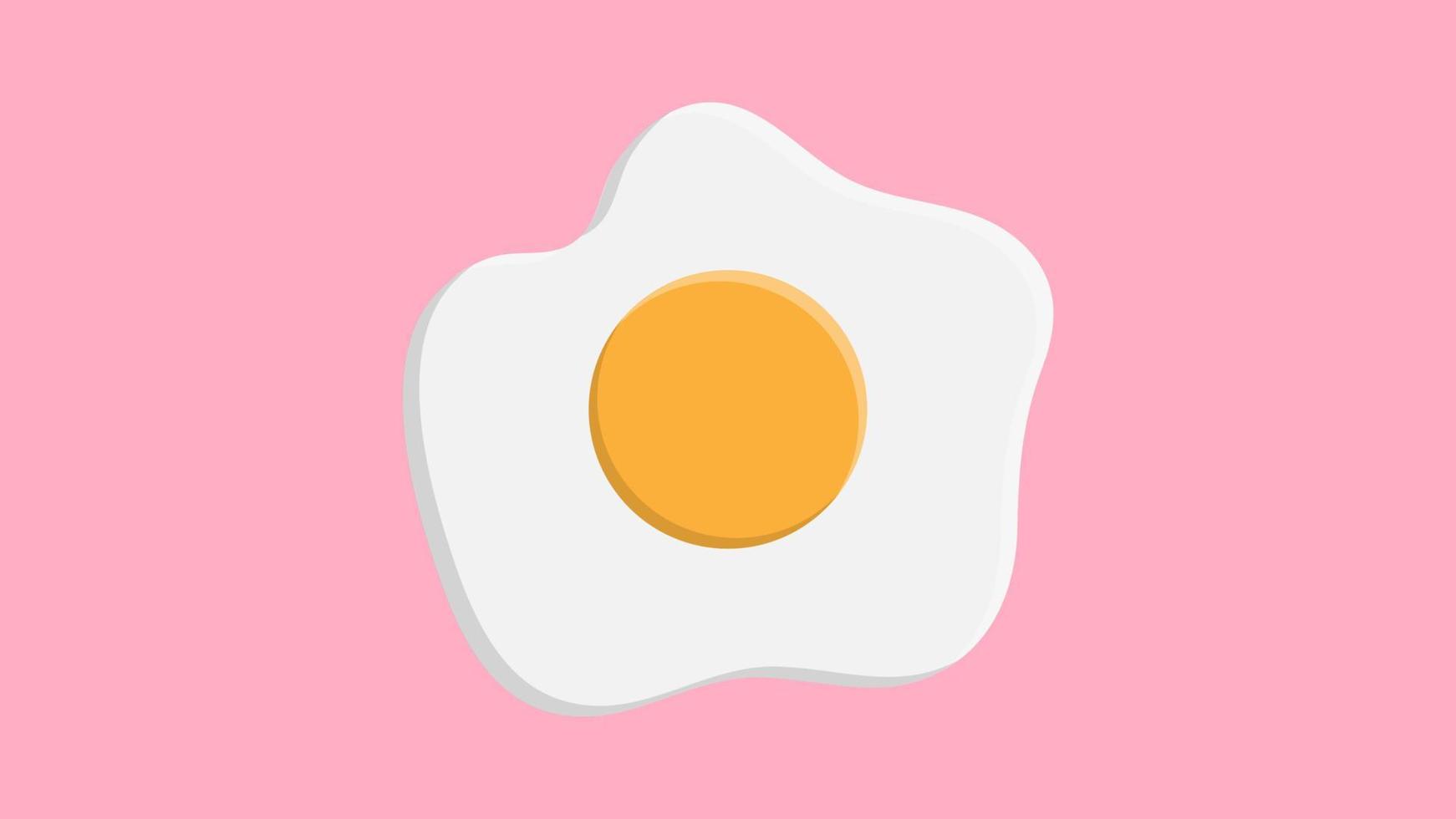 omelette sur fond rose, illustration vectorielle. délicieux œufs brouillés pour le petit déjeuner. collation rapide. petit déjeuner pour les britanniques. glamour et satisfaisant, repas du matin esthétique vecteur