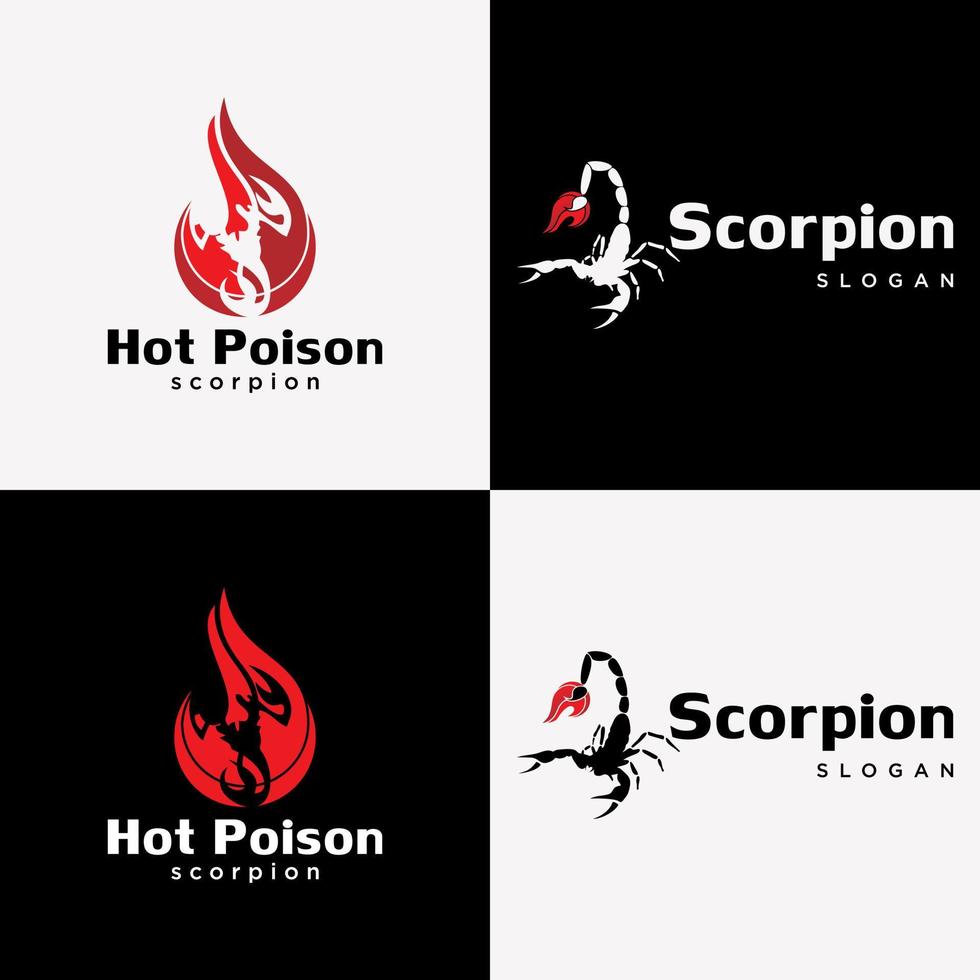 définir la silhouette du scorpion du désert. vecteur de conception de logo hot sting poison blaze