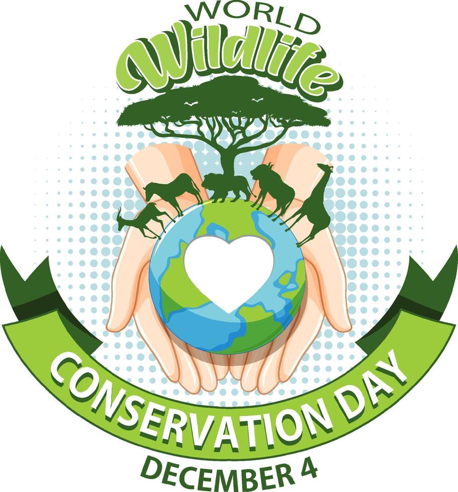 conception de bannière de la journée mondiale de la conservation de la faune vecteur