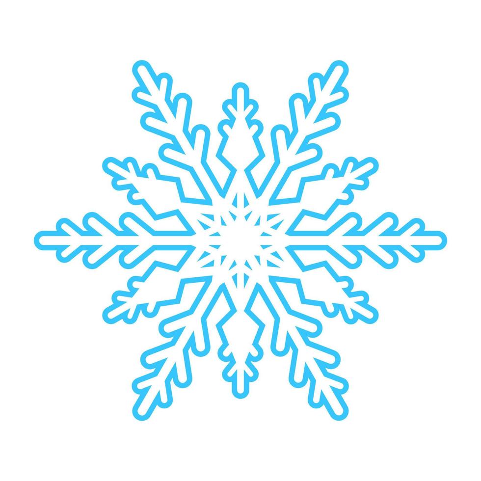 flocon de neige simple fait de lignes bleues. décoration festive pour le nouvel an et noël, symbole de l'hiver, élément de design. illustration vectorielle vecteur