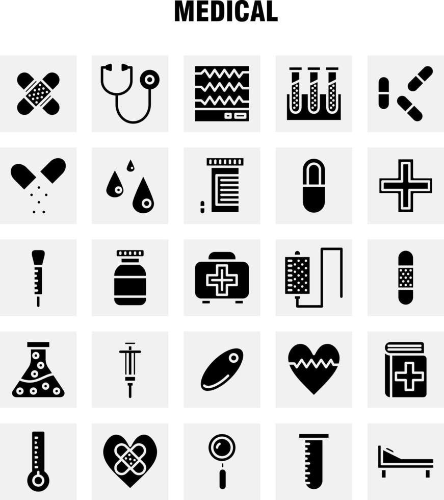 pack d'icônes de glyphe solide médical pour les concepteurs et les développeurs icônes de santé soins de santé bandage médical rupture coeur brisé vecteur médical