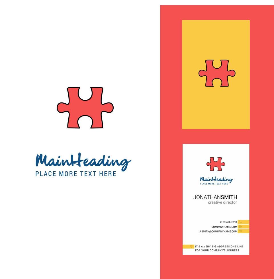 pièce de puzzle logo créatif et vecteur de conception verticale de carte de visite
