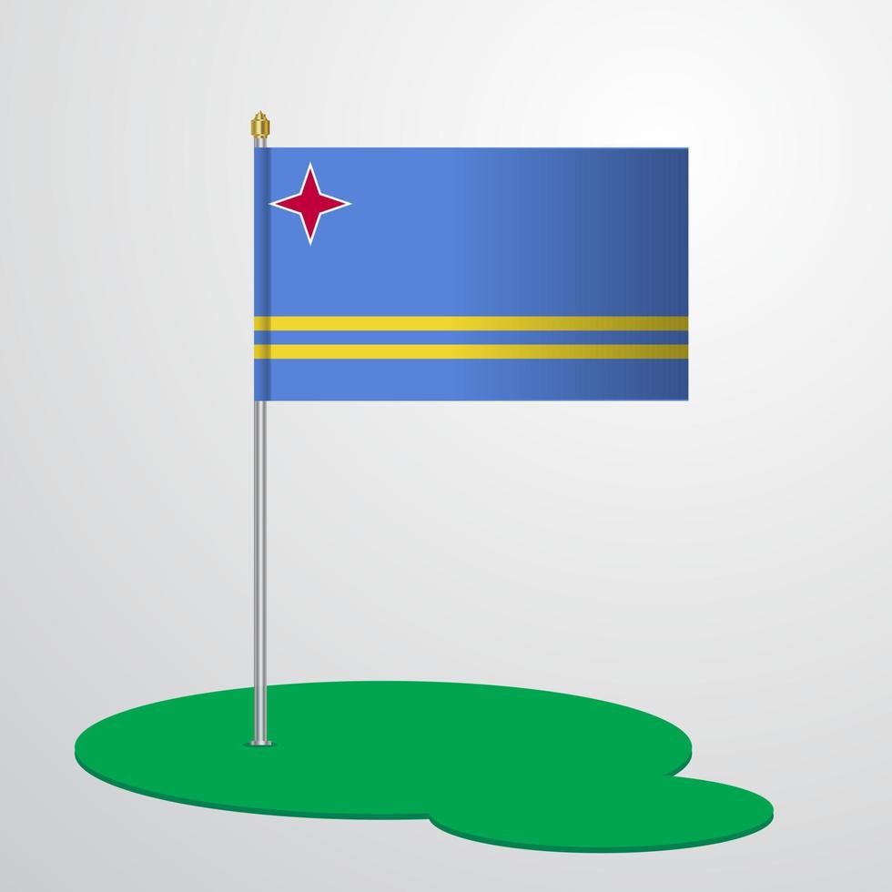 mât de drapeau d'aruba vecteur