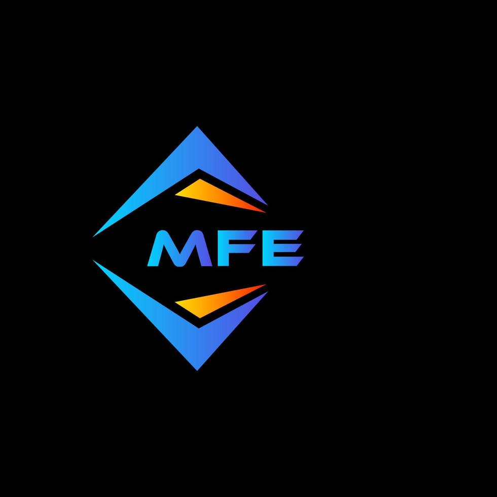 création de logo de technologie abstraite mfe sur fond noir. concept de logo de lettre initiales créatives mfe. vecteur