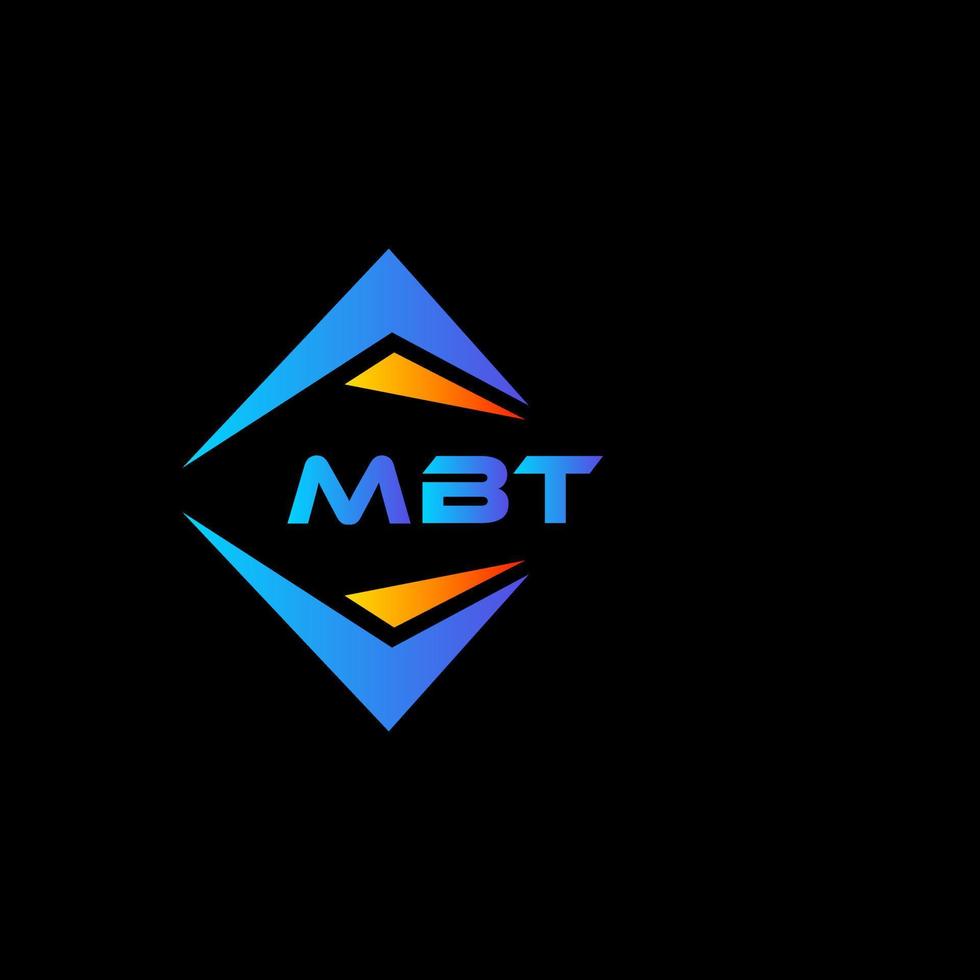 création de logo de technologie abstraite mbt sur fond noir. concept de logo de lettre initiales créatives mbt. vecteur
