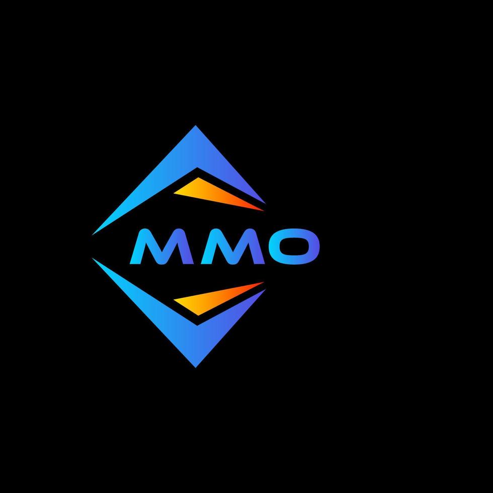 création de logo de technologie abstraite mmo sur fond noir. concept de logo de lettre initiales créatives mmo. vecteur