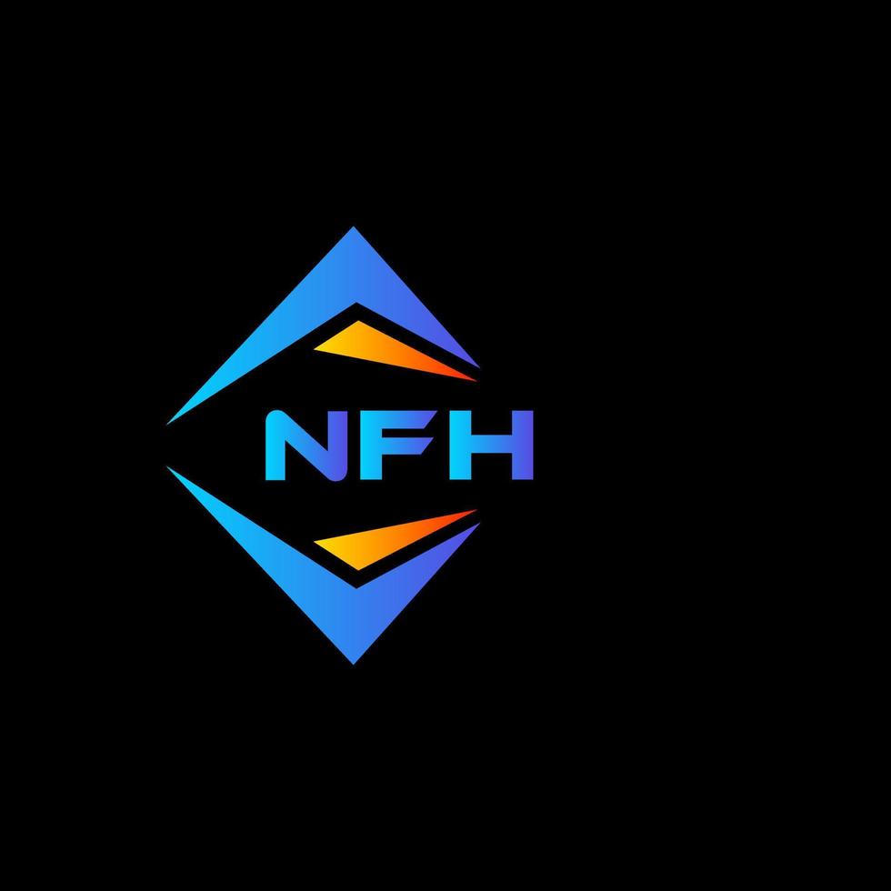 création de logo de technologie abstraite nfh sur fond noir. concept de logo de lettre initiales créatives nfh. vecteur