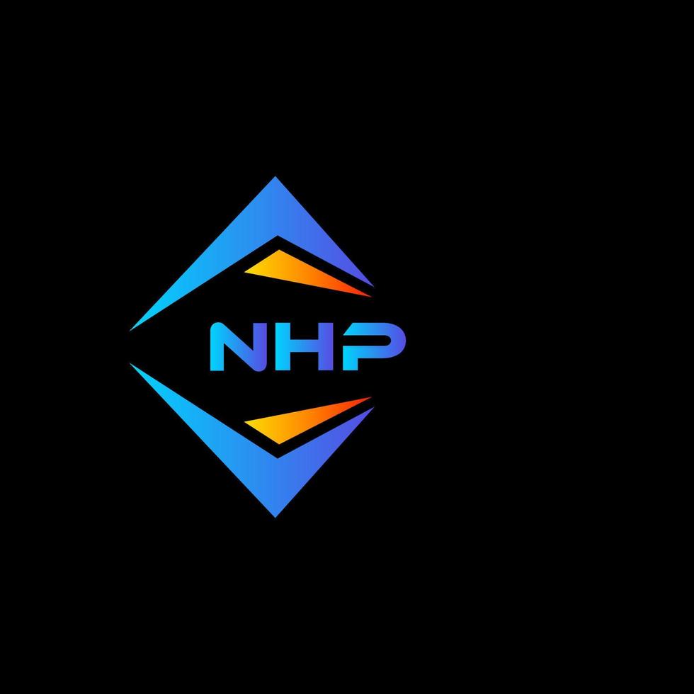 création de logo de technologie abstraite nhp sur fond noir. concept de logo de lettre initiales créatives nhp. vecteur