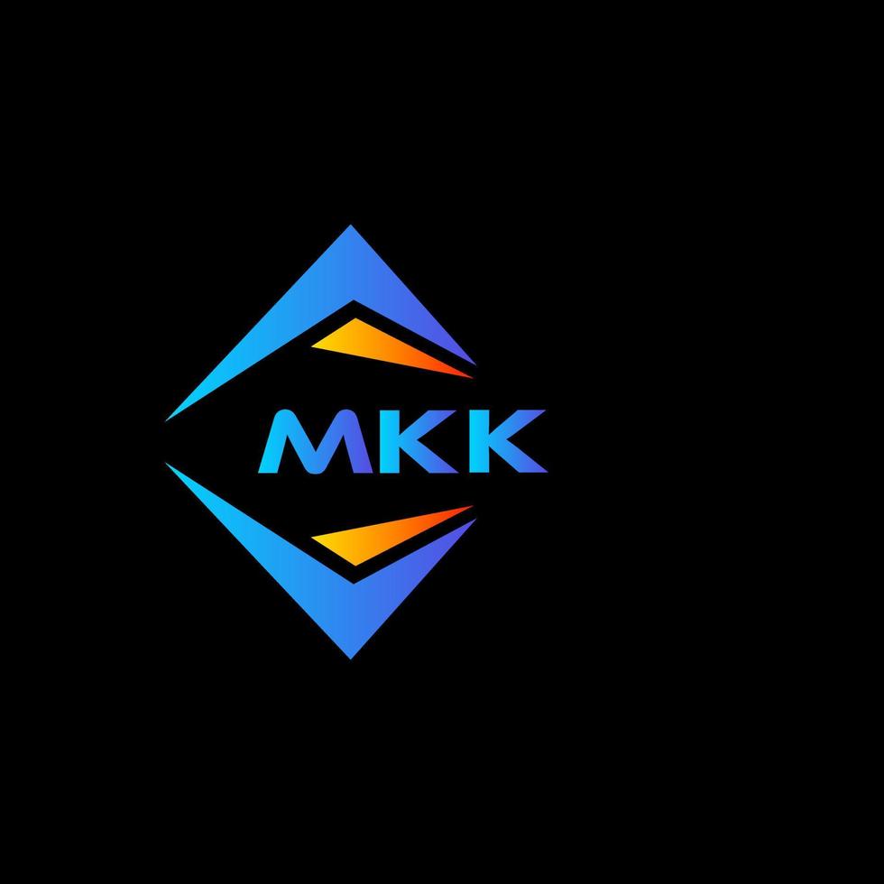 création de logo de technologie abstraite mkk sur fond noir. concept de logo de lettre initiales créatives mkk. vecteur