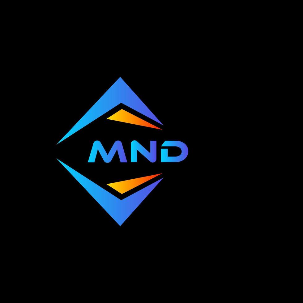 création de logo de technologie abstraite mnd sur fond noir. concept de logo de lettre initiales créatives mnd. vecteur