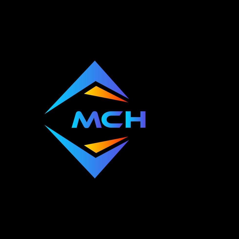création de logo de technologie abstraite mch sur fond noir. concept de logo de lettre initiales créatives mch. vecteur