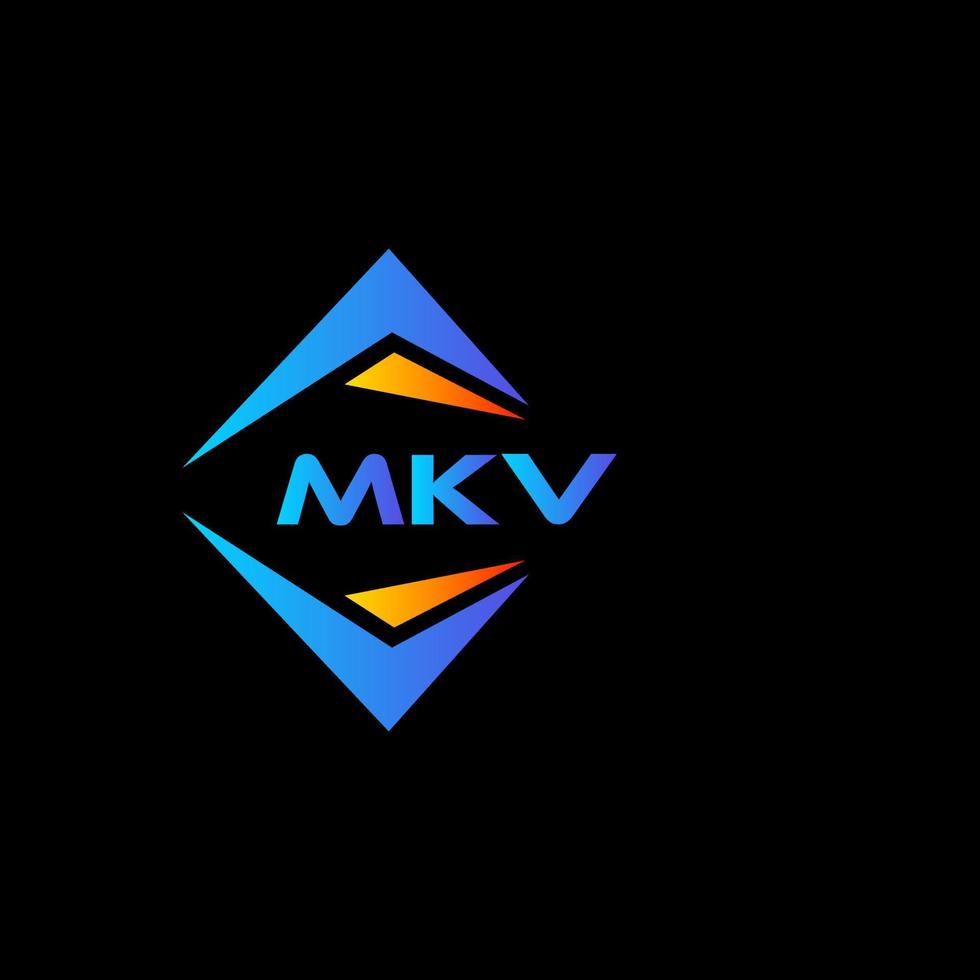 création de logo de technologie abstraite mkv sur fond noir. concept de logo de lettre initiales créatives mkv. vecteur