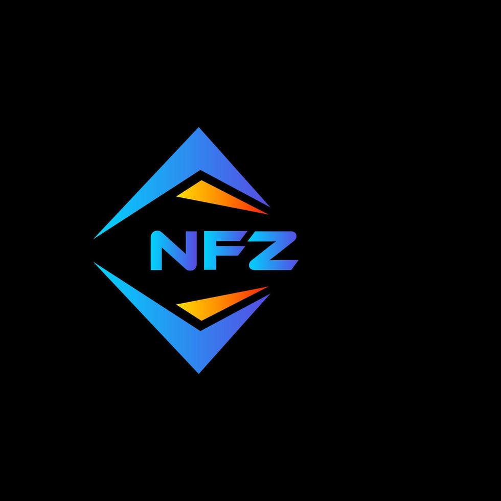 création de logo de technologie abstraite nfz sur fond noir. concept de logo de lettre initiales créatives nfz. vecteur