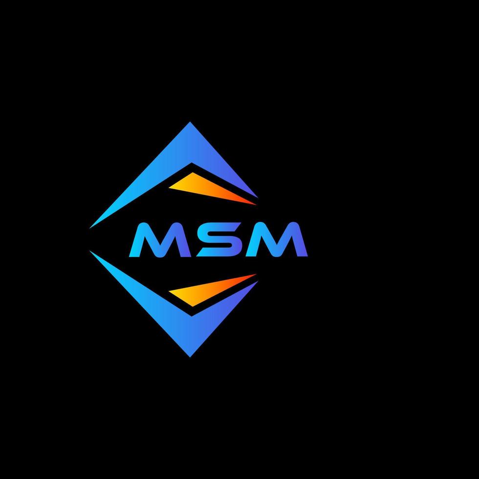 création de logo de technologie abstraite msm sur fond noir. concept de logo lettre initiales créatives msm. vecteur