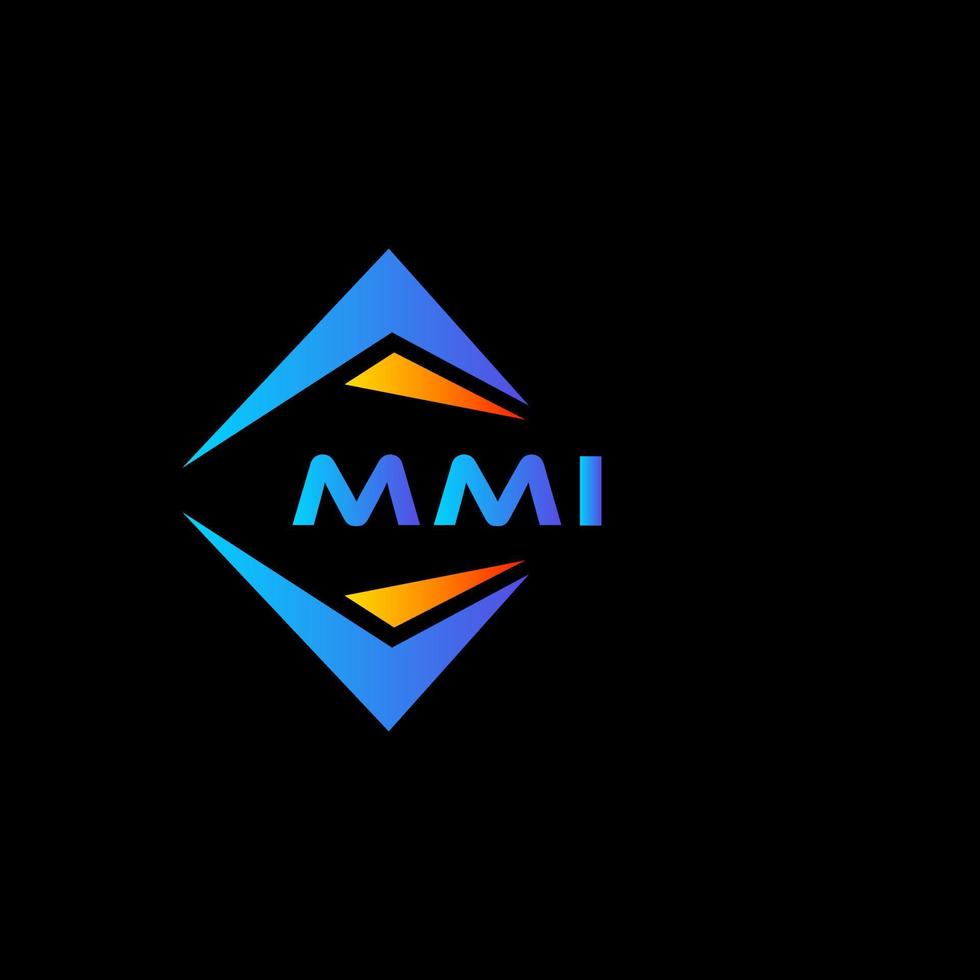 création de logo de technologie abstraite mmi sur fond noir. concept de logo de lettre initiales créatives mmi. vecteur