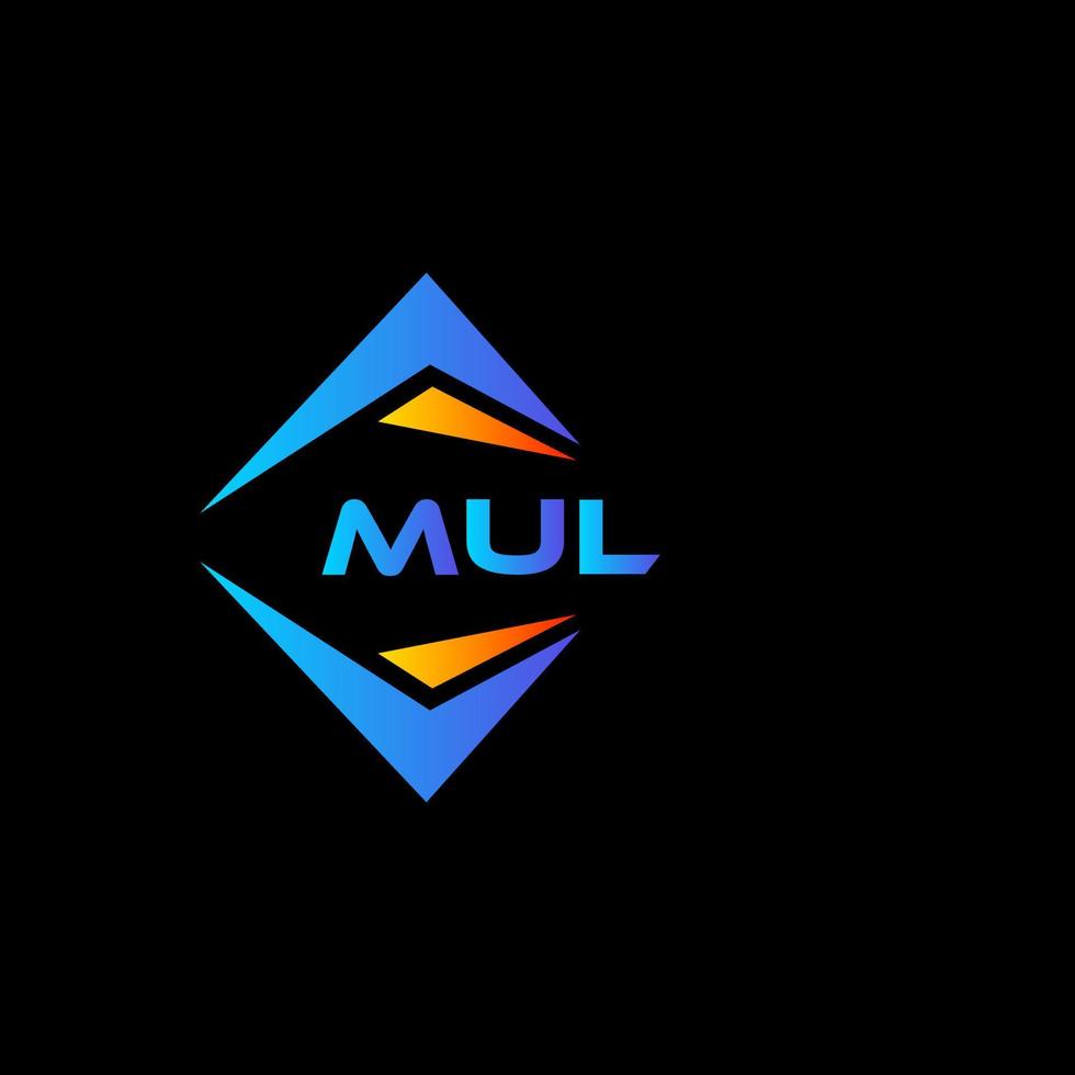 création de logo de technologie abstraite mul sur fond noir. concept de logo de lettre initiales créatives mul. vecteur