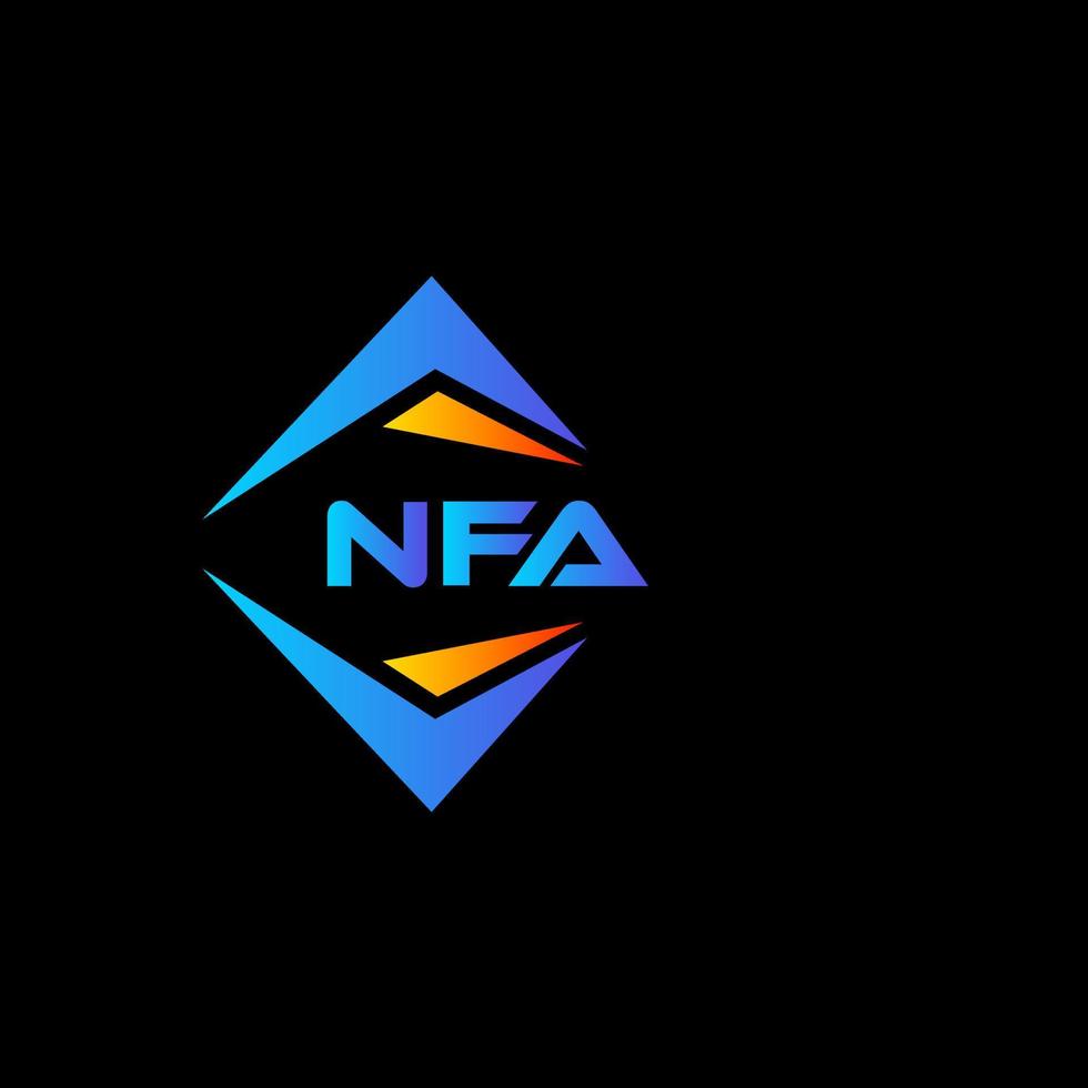 création de logo de technologie abstraite nfa sur fond noir. concept de logo de lettre initiales créatives nfa. vecteur