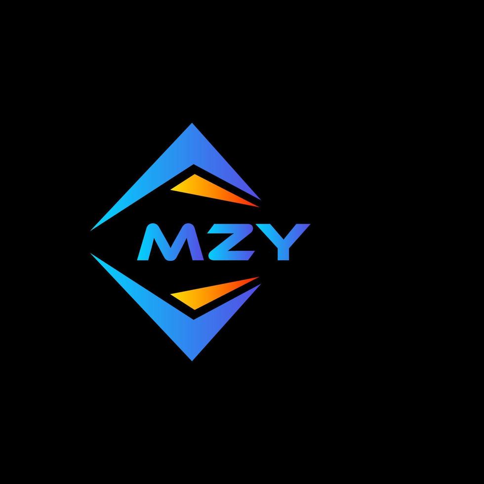 création de logo de technologie abstraite mzy sur fond noir. concept de logo de lettre initiales créatives mzy. vecteur