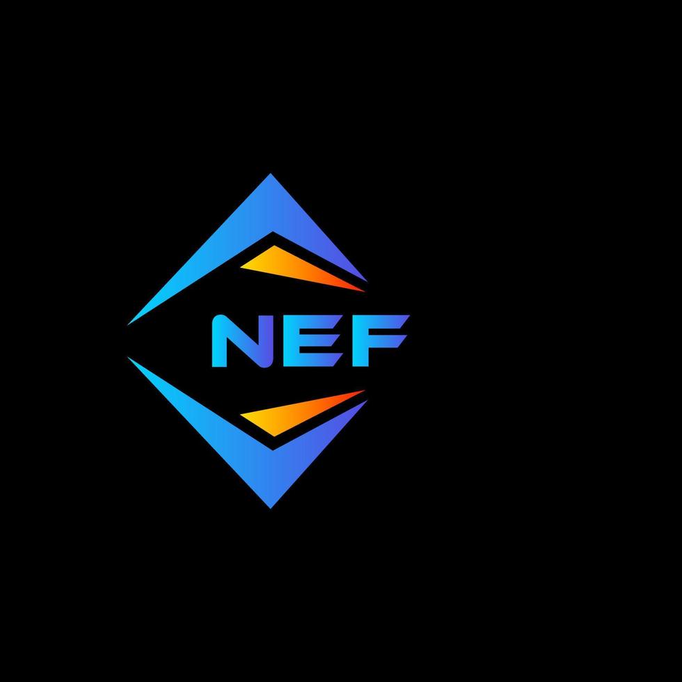 création de logo de technologie abstraite nef sur fond noir. concept de logo de lettre initiales créatives nef. vecteur