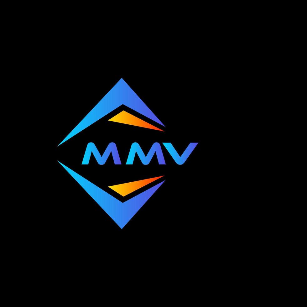 création de logo de technologie abstraite mmv sur fond noir. concept de logo de lettre initiales créatives mmv. vecteur