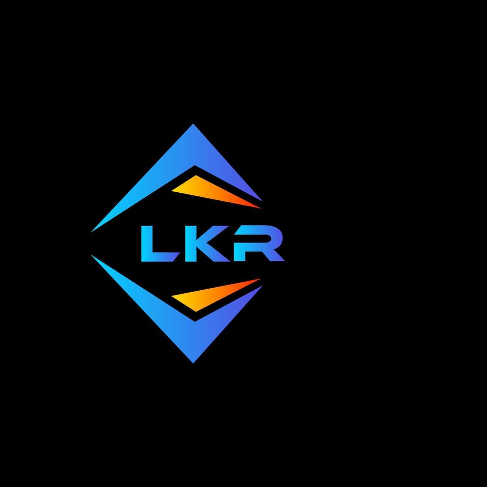 création de logo de technologie abstraite lkr sur fond noir. concept de logo de lettre initiales créatives lkr. vecteur