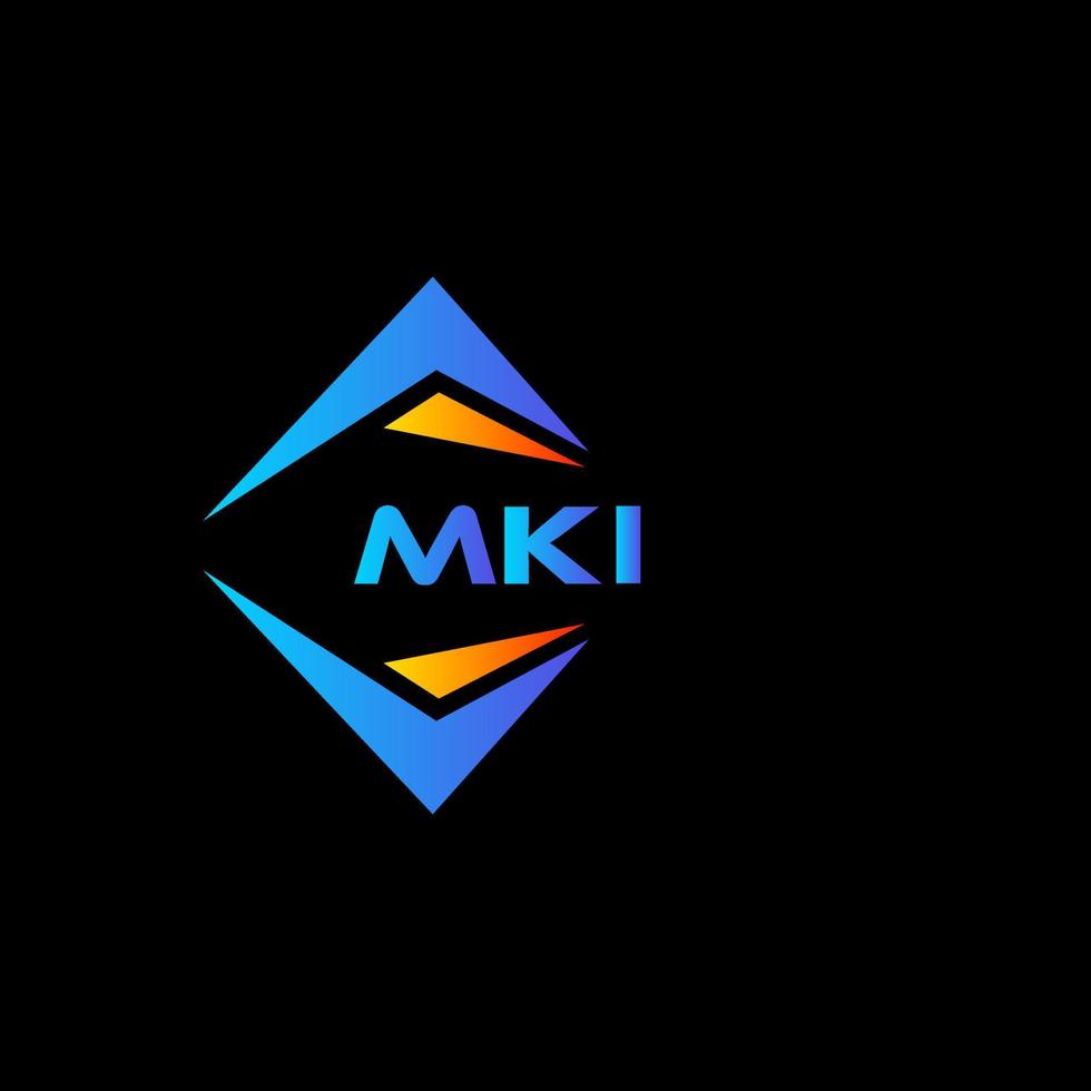 création de logo de technologie abstraite mki sur fond noir. concept de logo de lettre initiales créatives mki. vecteur