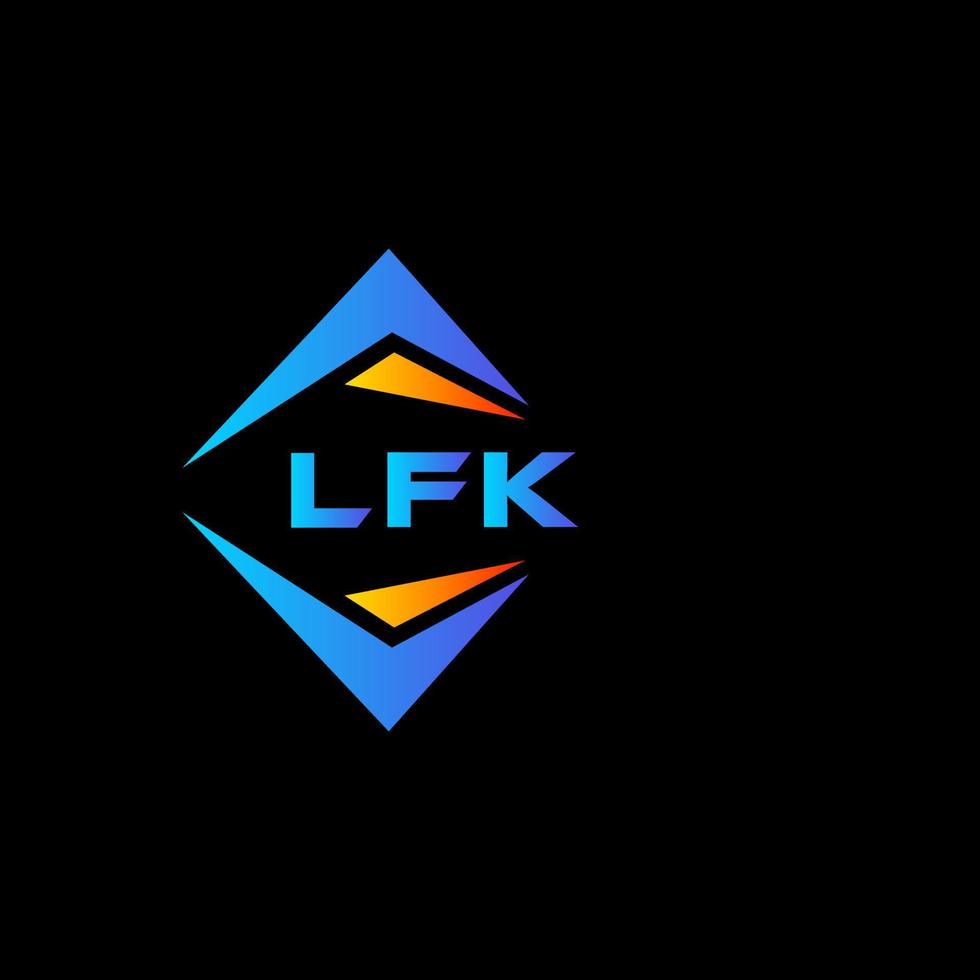 création de logo de technologie abstraite lfk sur fond noir. concept de logo de lettre initiales créatives lfk. vecteur