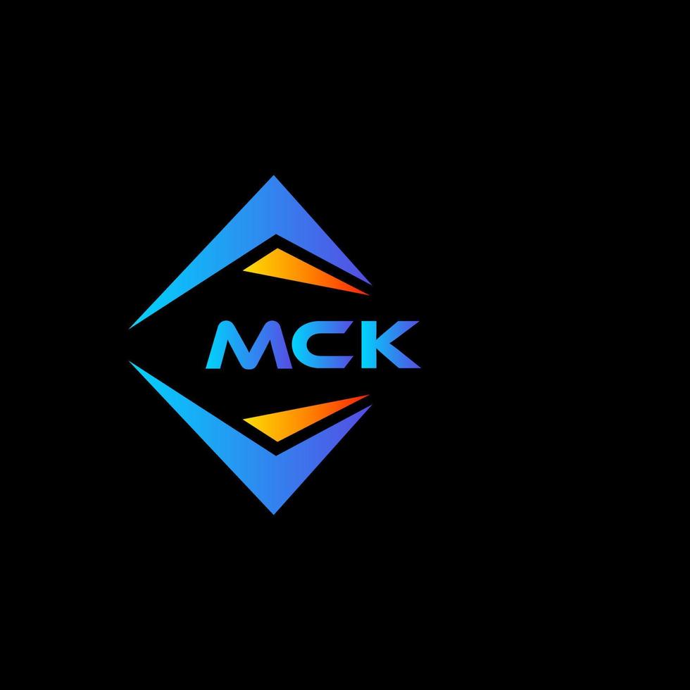 création de logo de technologie abstraite mck sur fond noir. concept de logo de lettre initiales créatives mck. vecteur