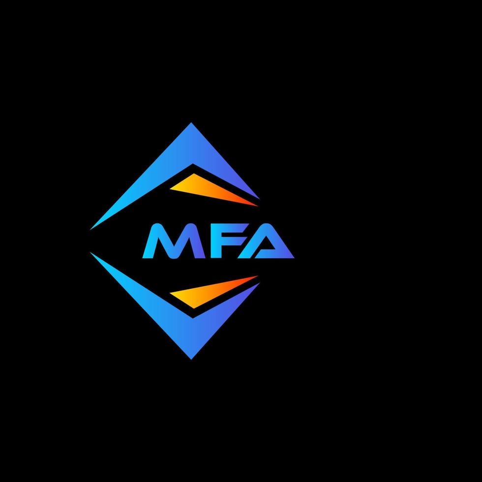 création de logo de technologie abstraite mfa sur fond noir. concept de logo de lettre initiales créatives mfa. vecteur