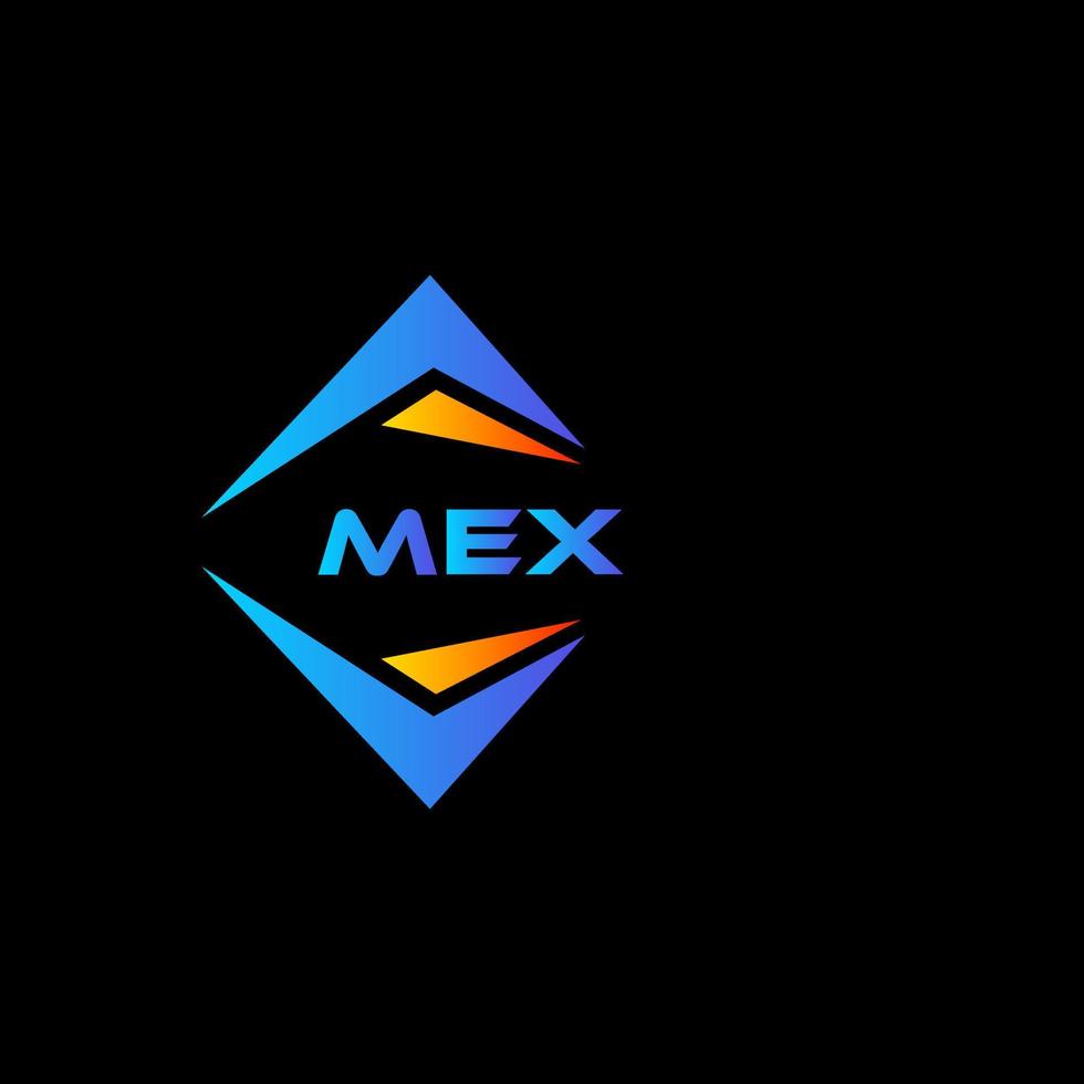 création de logo de technologie abstraite mex sur fond noir. concept de logo de lettre initiales créatives mex. vecteur