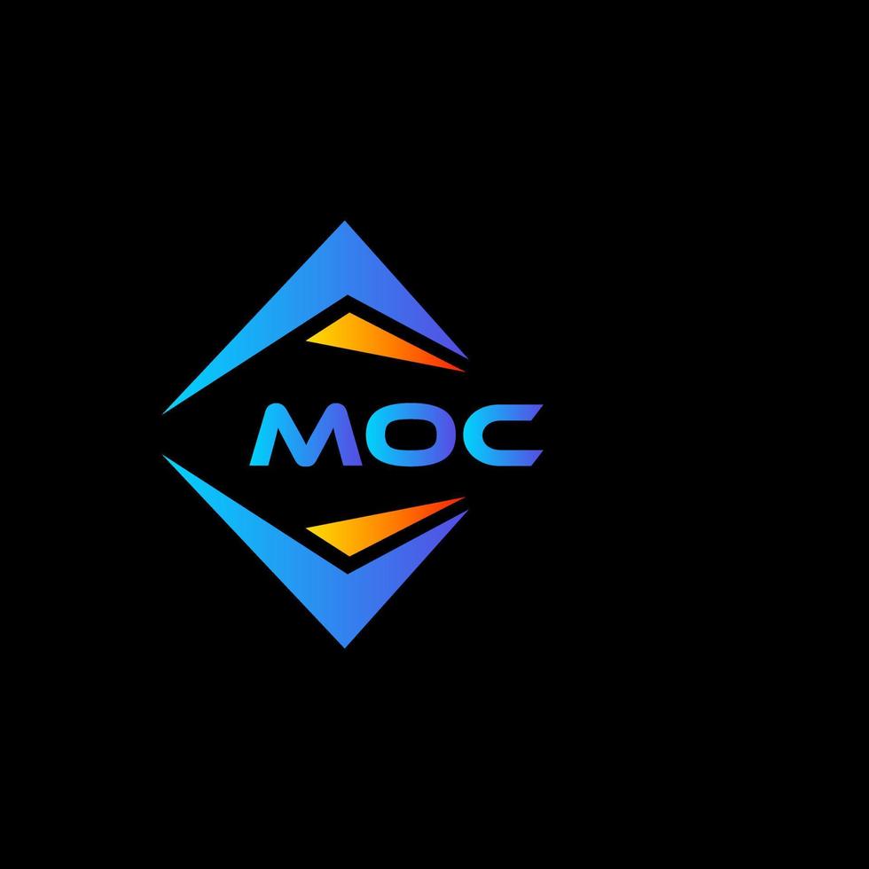 création de logo de technologie abstraite moc sur fond noir. concept de logo de lettre initiales créatives moc. vecteur