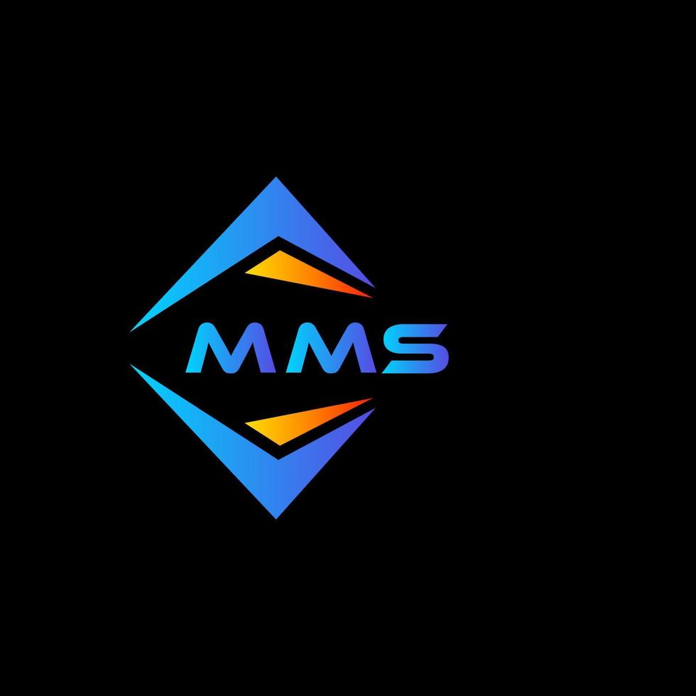 création de logo de technologie abstraite mms sur fond noir. concept de logo de lettre initiales créatives mms. vecteur