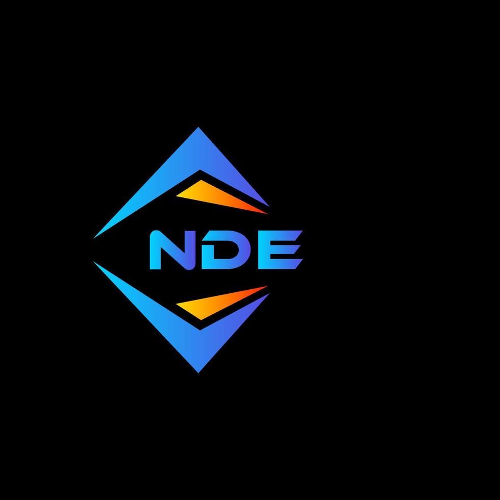 création de logo de technologie abstraite nde sur fond noir. concept de logo de lettre initiales créatives nde. vecteur