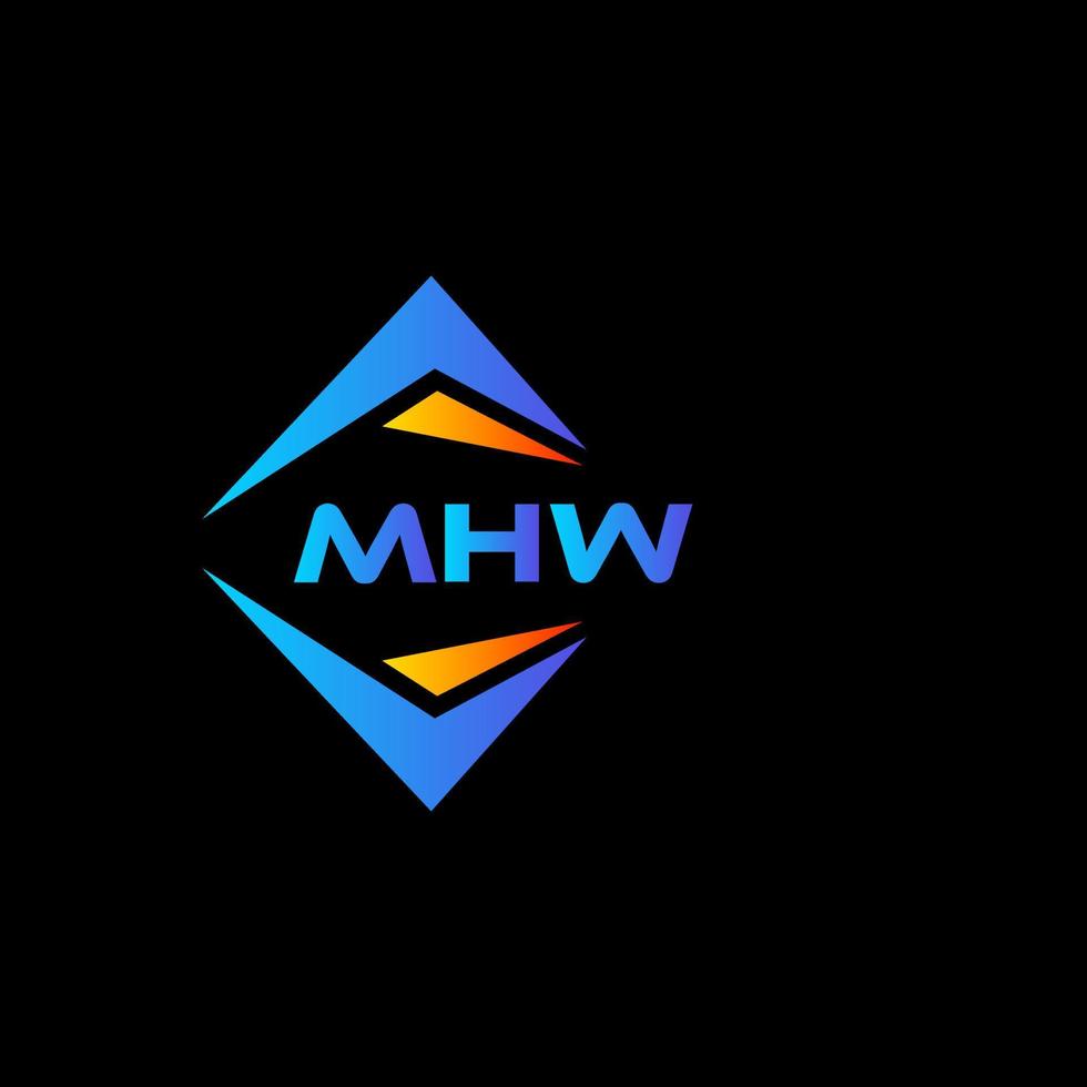 création de logo de technologie abstraite mhw sur fond noir. concept de logo de lettre initiales créatives mhw. vecteur