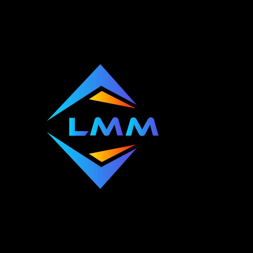 création de logo de technologie abstraite lmm sur fond noir. concept de logo de lettre initiales créatives lmm. vecteur