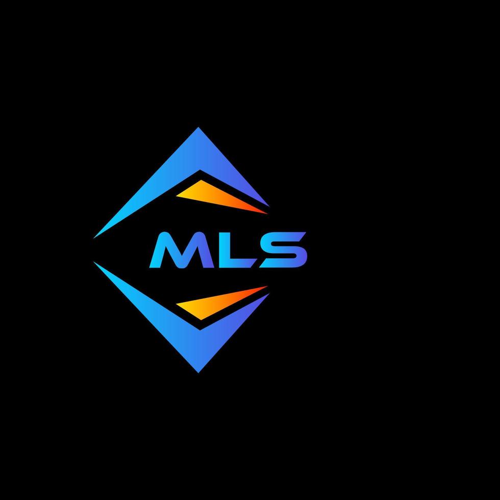 création de logo de technologie abstraite mls sur fond noir. concept de logo de lettre initiales créatives mls. vecteur