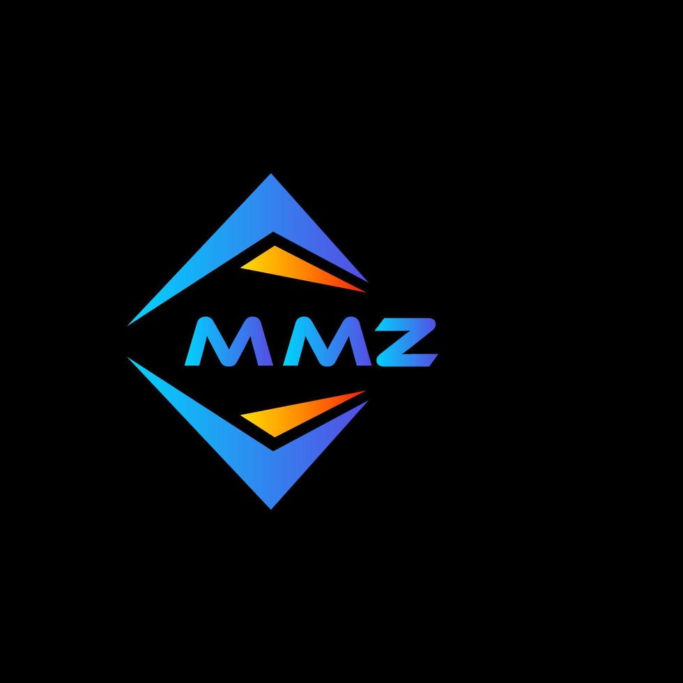 création de logo de technologie abstraite mmz sur fond noir. concept de logo de lettre initiales créatives mmz. vecteur