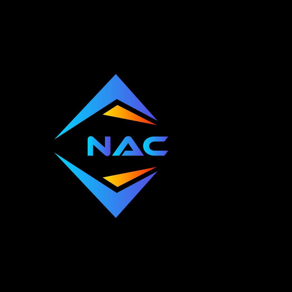 création de logo de technologie abstraite nac sur fond noir. concept de logo de lettre initiales créatives nac. vecteur