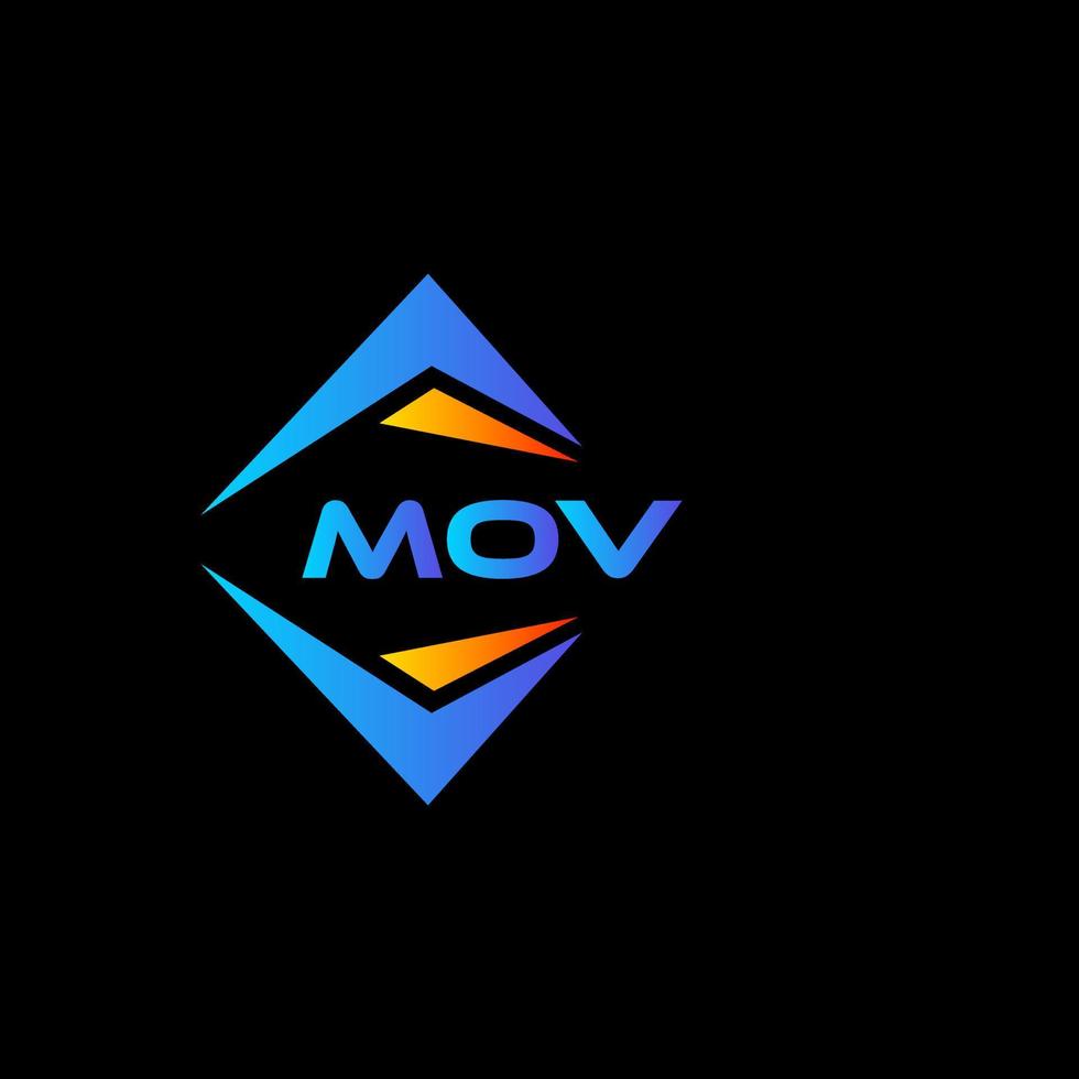 création de logo de technologie abstraite mov sur fond noir. concept de logo de lettre initiales créatives mov. vecteur