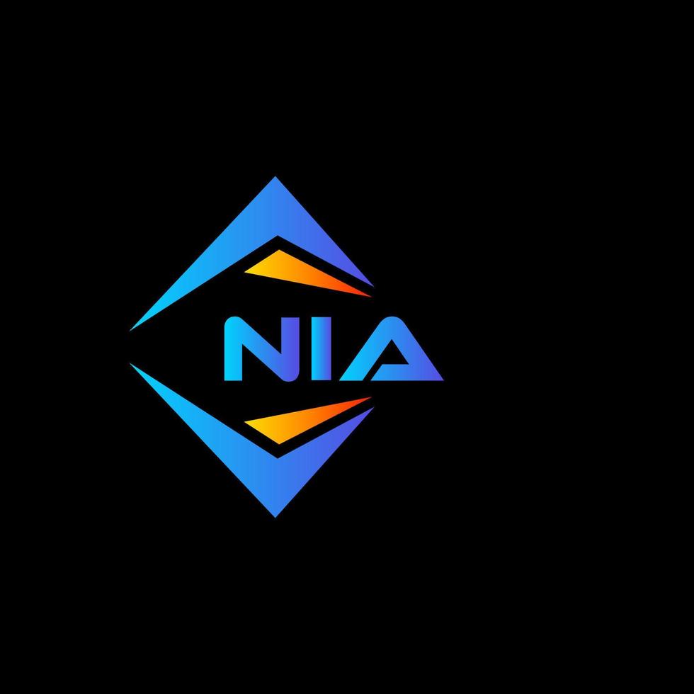 création de logo de technologie abstraite nia sur fond noir. concept de logo de lettre initiales créatives nia. vecteur