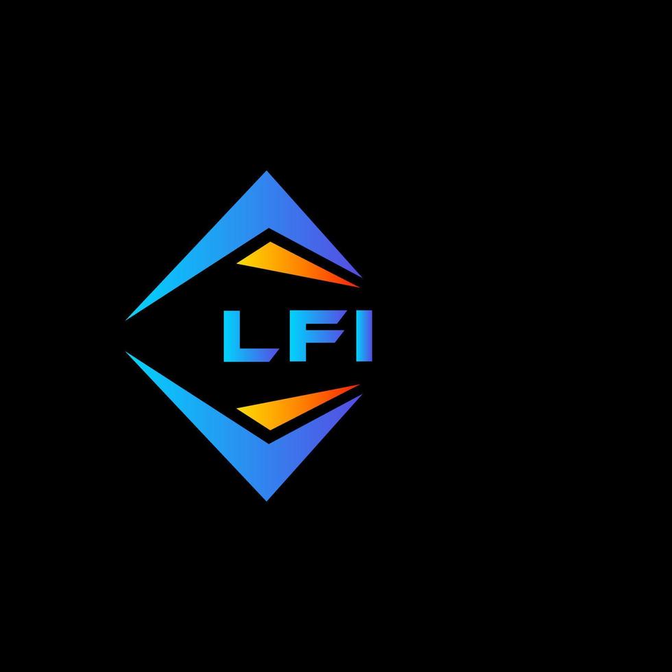 création de logo de technologie abstraite lfi sur fond noir. concept de logo de lettre initiales créatives lfi. vecteur