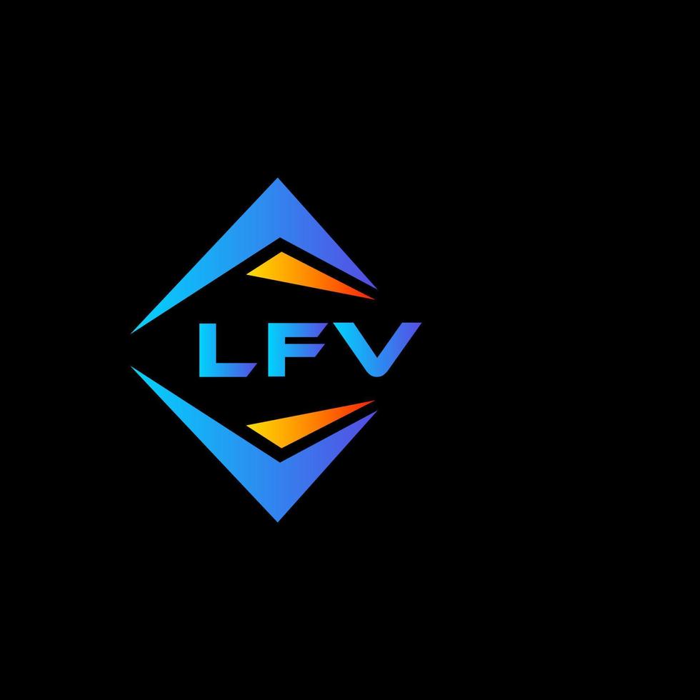 création de logo de technologie abstraite lfv sur fond noir. concept de logo de lettre initiales créatives lfv. vecteur