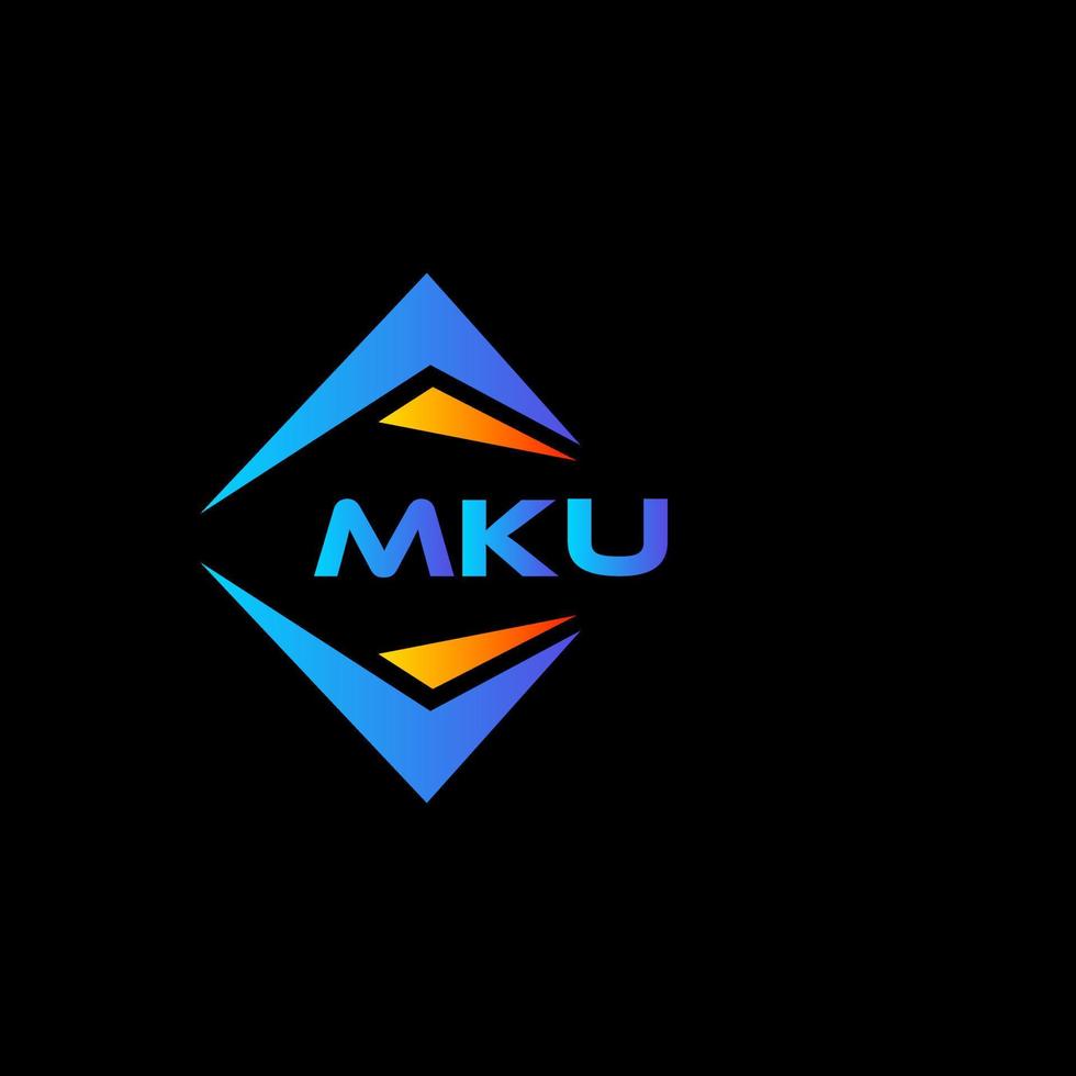 création de logo de technologie abstraite mku sur fond noir. concept de logo de lettre initiales créatives mku. vecteur