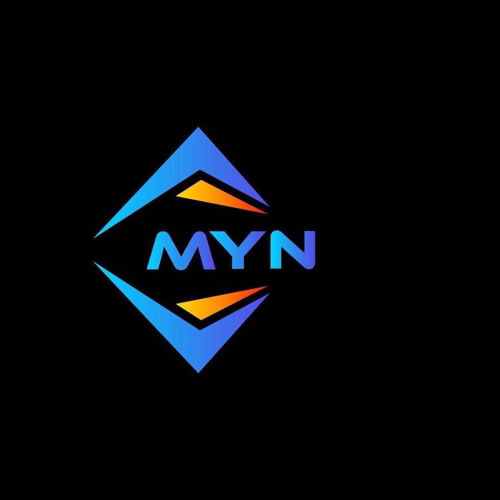 conception de logo de technologie abstraite myn sur fond noir. concept de logo de lettre initiales créatives myn. vecteur