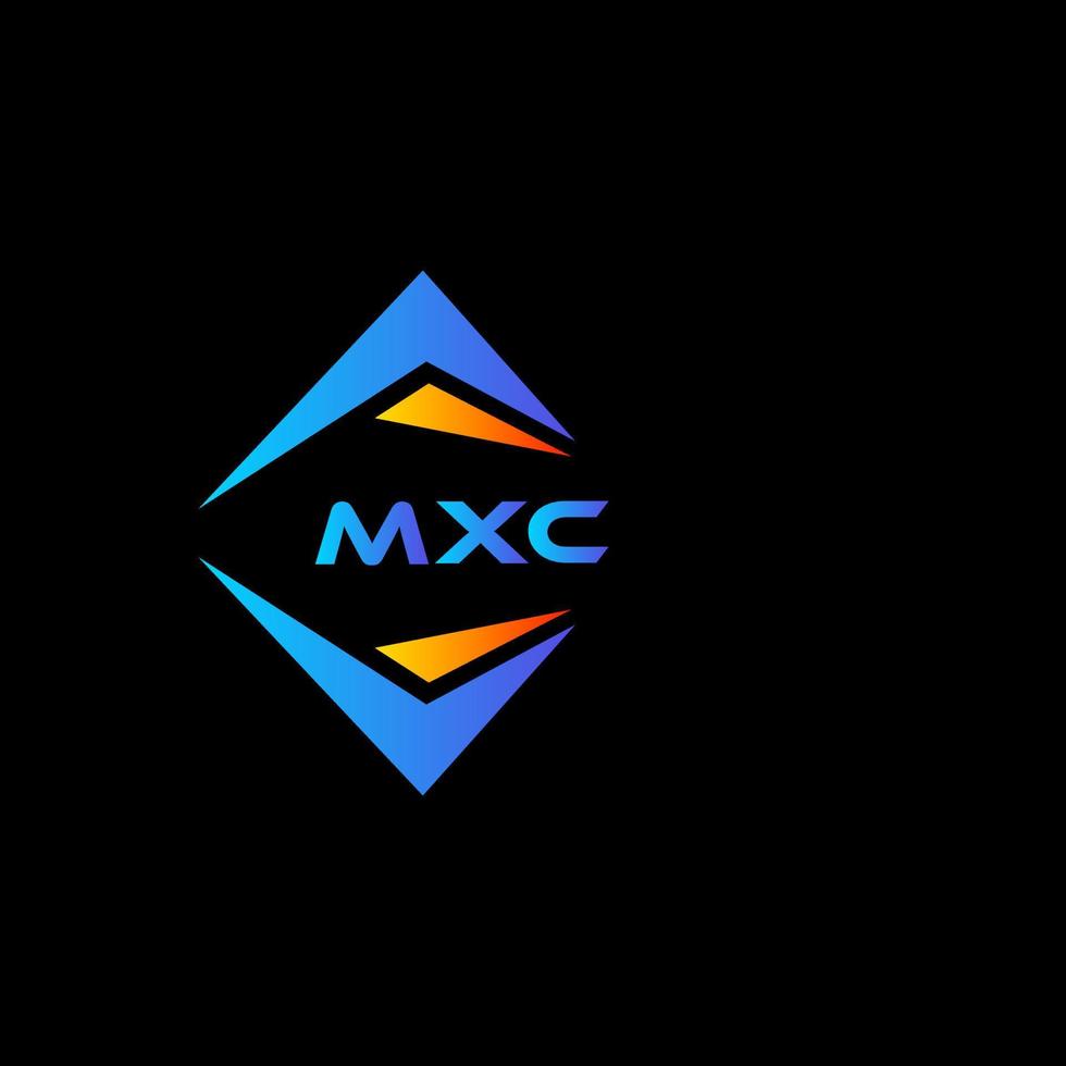 création de logo de technologie abstraite mxc sur fond noir. concept de logo de lettre initiales créatives mxc. vecteur