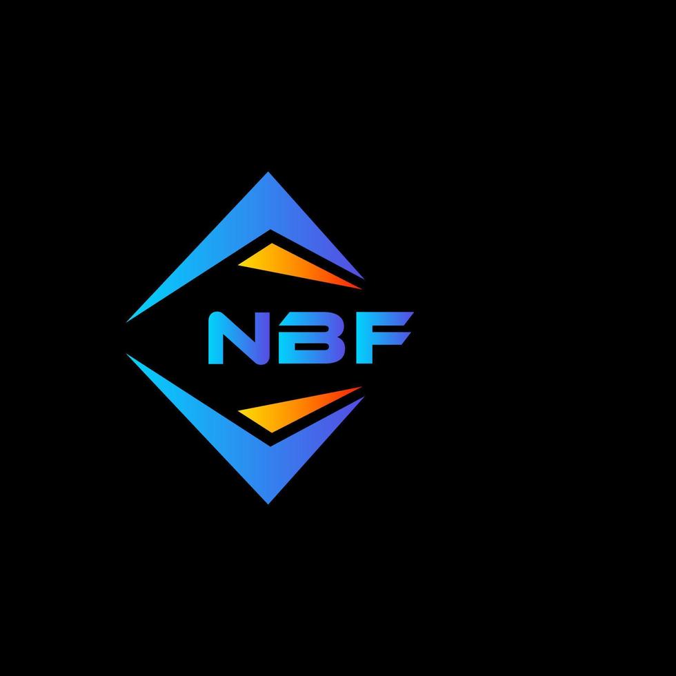 création de logo de technologie abstraite nbf sur fond noir. concept de logo de lettre initiales créatives nbf. vecteur